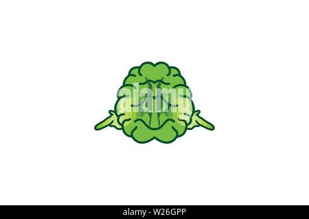 Gehirn Logo Designs Inspiration isoliert auf weißem Hintergrund Stock Vektor