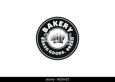Bäckerei, Brot, Chef hat, Vintage Logo Stock Vektor