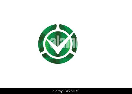 Grünes Häkchen Logo Designs Inspiration isoliert auf weißem Hintergrund Stock Vektor