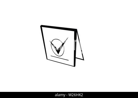 Markierung auf ein Buch Logo Designs Inspiration isoliert auf weißem Hintergrund prüfen Stock Vektor