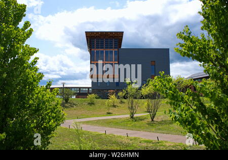 Verona, WI USA. Apr 2018. Architektonisch einzigartigen Gebäude von Epic Software Corporate Headquarters. Stockfoto