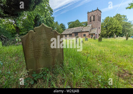 Die alte Kirche St. Werburgh, Warburton in der Nähe von Lymm Cheshire Stadt. Nach einem Sächsischen Äbtissin, die dem Schutzpatron wurde von Chester genannt. Die älteste Stockfoto