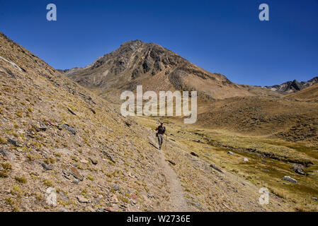 Trekking in der Cordillera Real mountain range, Bolivien Stockfoto