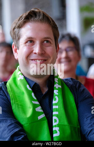 Dortmund, Deutschland, 21. Juni 2019: KEVIN KUEHNERT auf einem Podium der 37. Deutsche Evangelische Kirchentag. Kuehnert (1. Juli 1989 in Berlin) ist ein deutscher Politiker der SPD Sozialdemokratische Partei. Seit 24. November 2017 ist er Bundesvorsitzender der Jungsozialisten (juso) Stockfoto