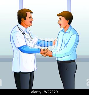 Dokotor mit Patientenvektor Stock Vektor