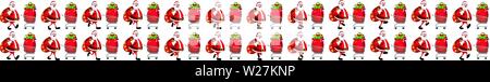 Santa Claus Walk Cycle mit Geschenktasche, Loop Animation Sprite Sheet Vector Stock Vektor