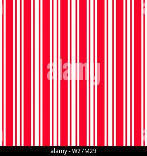 Rot weiße vertikale Streifen Muster, nahtlose Textur Hintergrund Stock Vektor