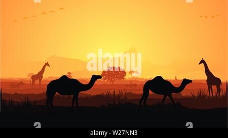 Satz Camel Vector Stock Vektor