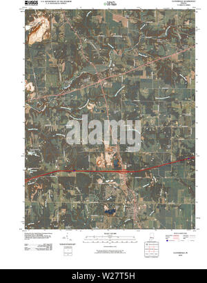 USGS TOPO Karte Indiana in Cloverdale 20100513 TM Wiederherstellung Stockfoto