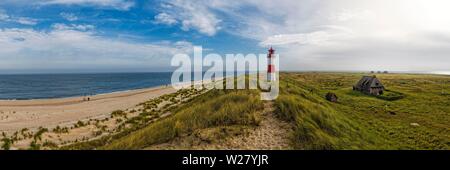 Leuchtturm List-Ost in den Dünen, Ellenbogen, Sylt, Nordfriesische Inseln, Nordsee, Nordfriesland, Schleswig-Holstein, Deutschland Stockfoto