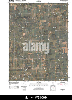 USGS TOPO Karte Indiana in Deedsville 20100526 TM Wiederherstellung Stockfoto