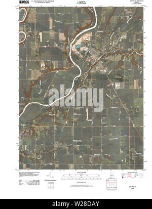 USGS TOPO Karte Indiana in Delphi 20100526 TM Wiederherstellung Stockfoto