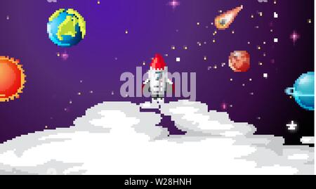 Solar system Szene hintergrund abbildung Stock Vektor