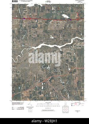 USGS TOPO Karte Indiana in Elkhart 20100514 TM Wiederherstellung Stockfoto