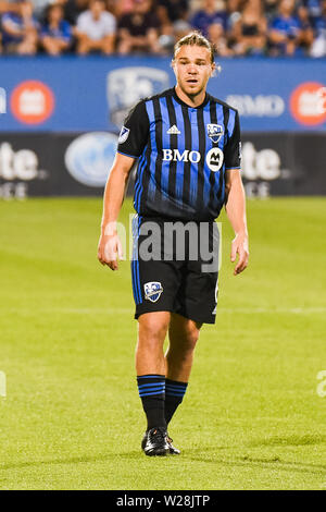 Montreal, QC, Kanada. 06 Juli, 2019. Blick auf Montreal Impact Mittelfeldspieler Samuel Piette (6) Während der Minnesota United FC am Montreal Impact Spiel bei Saputo Stadium in Montreal, QC, Kanada. David Kirouac/CSM/Alamy leben Nachrichten Stockfoto