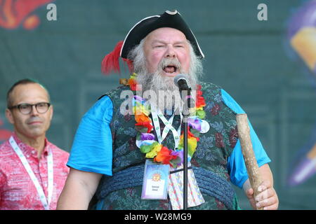 Justin Trudeau kommt in London Ontario zu Sunfest 2019 Stockfoto