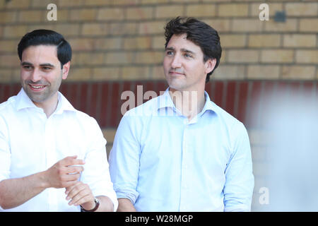 Justin Trudeau kommt in London Ontario zu Sunfest 2019 Stockfoto