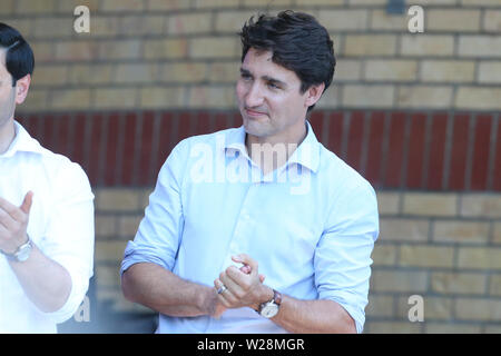 Justin Trudeau kommt in London Ontario zu Sunfest 2019 Stockfoto