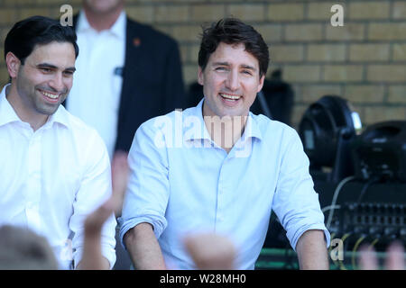 Justin Trudeau kommt in London Ontario zu Sunfest 2019 Stockfoto