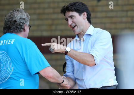 Justin Trudeau kommt in London Ontario zu Sunfest 2019 Stockfoto