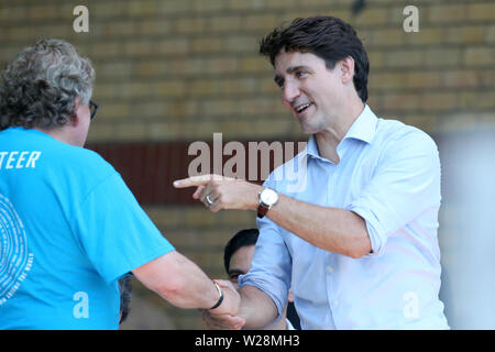 Justin Trudeau kommt in London Ontario zu Sunfest 2019 Stockfoto