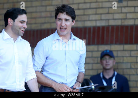 Justin Trudeau kommt in London Ontario zu Sunfest 2019 Stockfoto