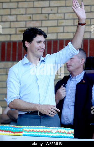 Justin Trudeau kommt in London Ontario zu Sunfest 2019 Stockfoto