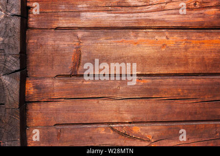 Eiche Holz braun alten Hintergrund. Im rustikalen Stil. Horizontale Leiterplatten Stockfoto