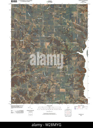 USGS TOPO Karte Indiana in Everton 20100513 TM Wiederherstellung Stockfoto