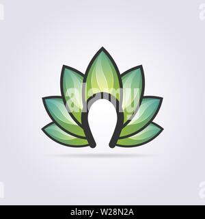 Kreative leaf Logo mit dem Buchstaben N Vector Illustration Design Clipart Symbol Logo Vorlage. Stock Vektor