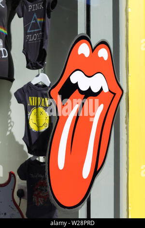 Der Rolling Stones Zunge und Lippe"-Logo Stockfoto