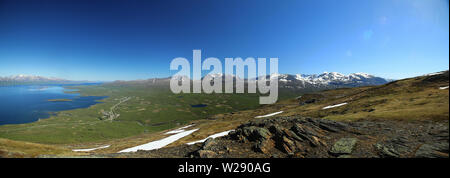 Blick über Abisko Tal in Nordschweden. Stockfoto