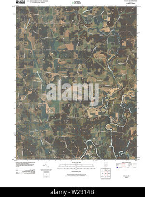 USGS TOPO Karte Indiana in Fulda 20100512 TM Wiederherstellung Stockfoto