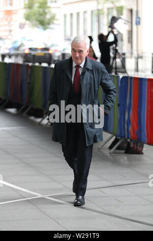 London, Großbritannien. Juli 2019. John McDonnell Shadow Chancellor of the Exchequer in den BBC-Studios in London Stockfoto