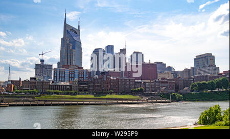 Blick auf die Skyline von Nashville Nashville, USA - Juni 15, 2019 Stockfoto