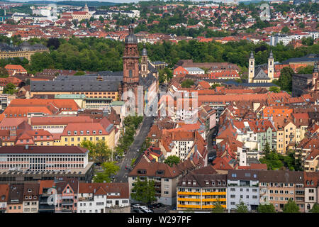 Stadtansicht Würzburg von der Festung Marienberg Würzburg gesehen, Unterfranken, Bayern, Deutschland | Würzburg Stadt Blick von der Festung Ma gesehen Stockfoto