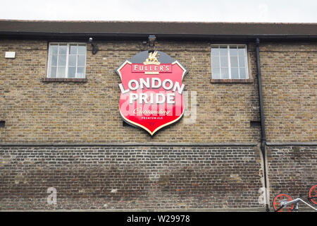 Fuller's Brewery Chiswick - Fuller, Smith & Turner Griffin Brewery in Chiswick, London, Großbritannien Stockfoto