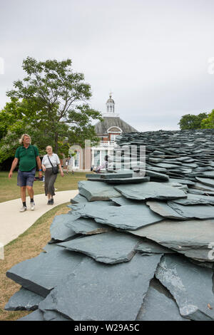 Cumbrian Schiefer Fliesen auf der Serpentine Gallery Pavilion 2019 Von Junya Ishigami, London, Vereinigtes Königreich, Stockfoto