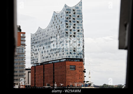 Hamburg, bewölkt, aber super Stockfoto