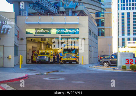 Las Vegas, Nevada, USA - Mai 6, 2019: Außen von Clark County Fire Station 32 in Las Vegas. Clark County. Stockfoto