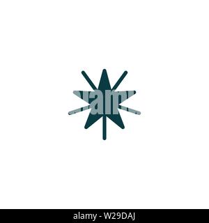 Sternsymbol in flachen Design. Dark Blue Star Symbol auf weißem Hintergrund. Vector Illustration. Stock Vektor