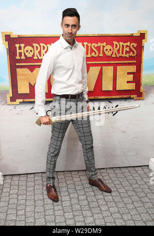 Richard David-Caine die Teilnahme an der Premiere der schrecklichen Geschichte der Film - Faule Römer im Odeon, Leicester Square, London. Stockfoto