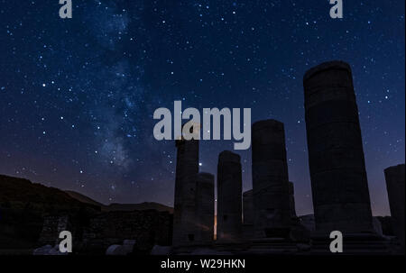 Tempel der Artemis Nacht langzeitbelichtung Sterne schießen Stockfoto