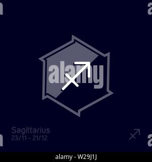 Schütze Sternzeichen. Astrologie symbol Vektor Illustration. Einfachen Vektor element Abbildung. Abstrakte Symbol. Stock Vektor