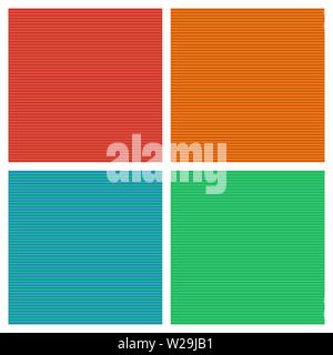 Satz farbiger Nahtlose geometrische Streifenmuster. Horizontale Streifen Muster. Vektor Textur Hintergrund. Stock Vektor