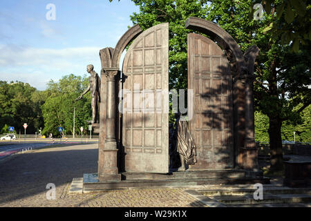 Denkmal der Göttingen sieben in Hannover im Plenarsaal am Leineschloss Stockfoto