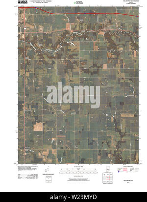 USGS TOPO Karte Indiana in Hillsboro 20100512 TM Wiederherstellung Stockfoto