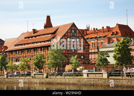 Stary Stary port Port Restaurant am Ufer des Fluss Brda in Bydgoszcz. Polen Stockfoto