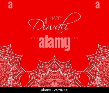 Happy Diwali Design mit floralen Mandala. Stock Vektor