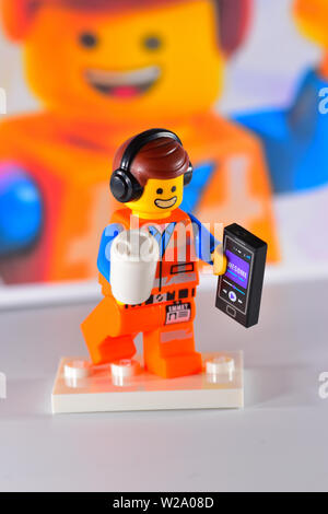 Lego Film 2 Figuren Emmet Brickowski Stockfoto